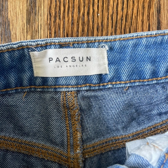 Pacsun high rise denim jean shorts distressed 24 - Picture 2 of 4